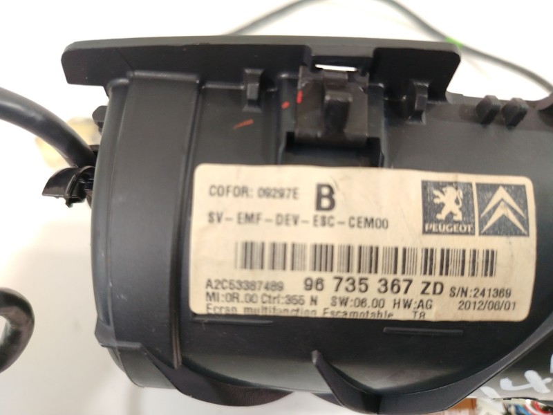 Recambio de pantalla multifuncion para peugeot 5008 (0u_, 0e_) 1.6 hdi referencia OEM IAM 96735367ZD  