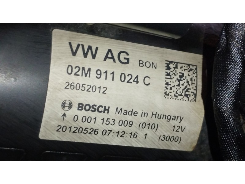 Recambio de motor arranque para volkswagen passat b7 (362) 2.0 tdi referencia OEM IAM 02M911024C 0001153009 