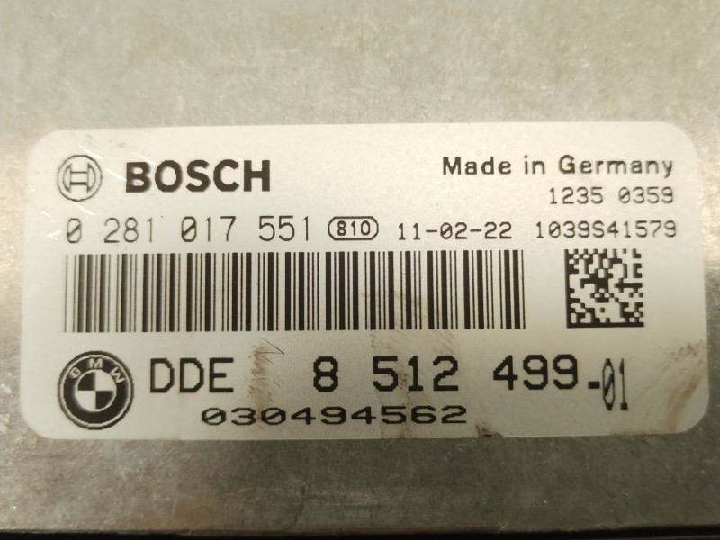Recambio de centralita motor uce para bmw 1 (e81) 116 d referencia OEM IAM 8512499 0281017551 DDE8512499