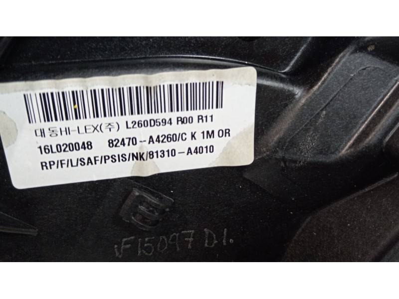 Recambio de elevalunas delantero izquierdo para kia carens iv 1.6 gdi referencia OEM IAM 82470A4260 82450A4010 82470A4000