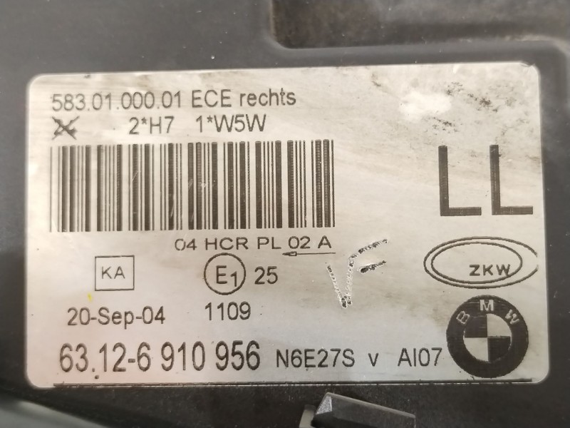 Recambio de faro derecho para bmw 3 (e46) 318 i referencia OEM IAM 63126910956 5830100001 