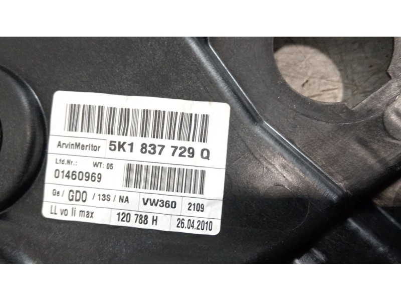 Recambio de elevalunas delantero izquierdo para volkswagen golf vi (5k1) 2.0 gti referencia OEM IAM 5K1837729Q 5K0959701C 5K0959