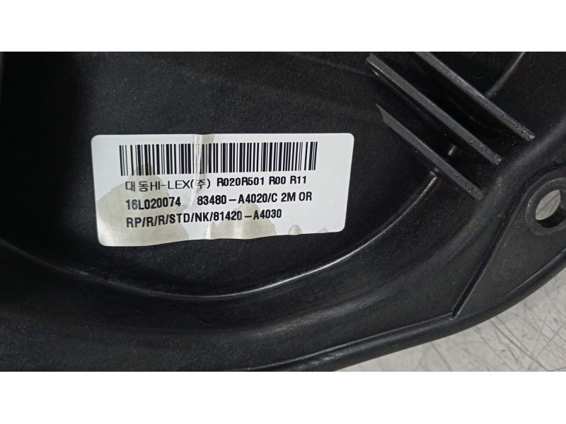 Recambio de elevalunas trasero derecho para kia carens iv 1.6 gdi referencia OEM IAM 83480A4020 83480A4000 83460A4000