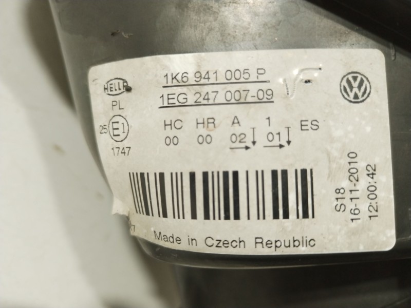 Recambio de faro izquierdo para volkswagen golf v (1k1) 1.9 tdi referencia OEM IAM 1K6941005P 1EG24700709 