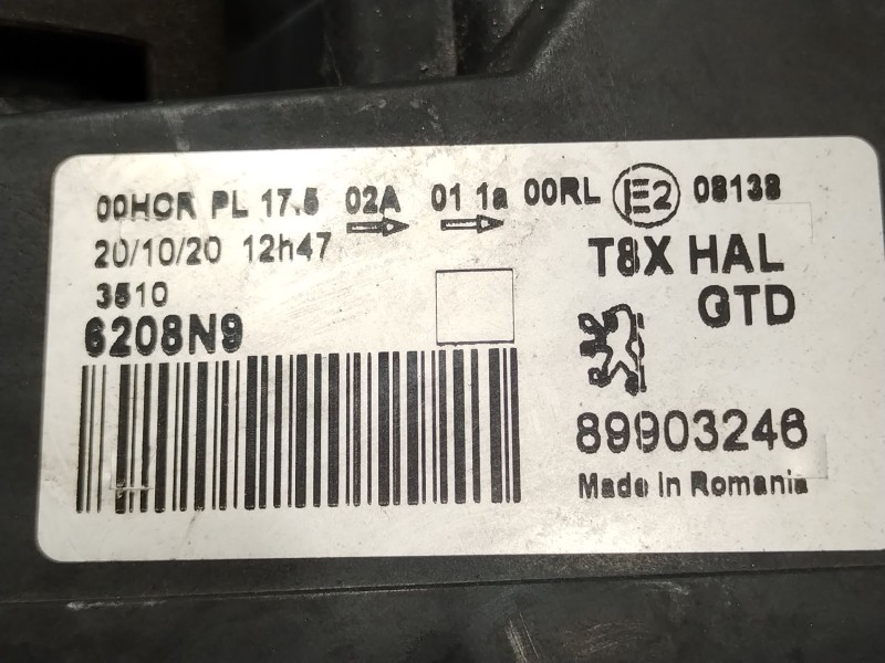 Recambio de faro izquierdo para peugeot 5008 (0u_, 0e_) 1.6 hdi referencia OEM IAM 6208N9 89903248 