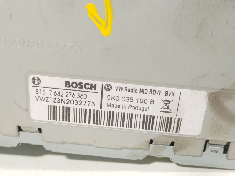 Recambio de sistema audio / radio cd para volkswagen golf vi (5k1) 1.4 tsi referencia OEM IAM 5K0035190B 8157642276360 