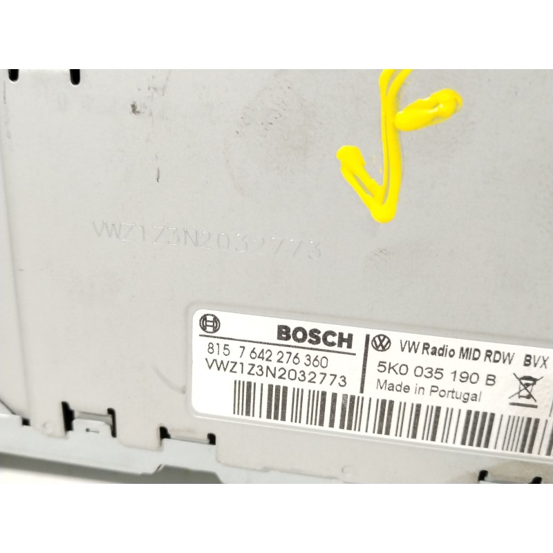 Recambio de sistema audio / radio cd para volkswagen golf vi (5k1) 1.4 tsi referencia OEM IAM 5K0035190B 8157642276360 