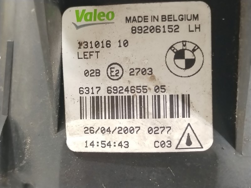 Recambio de faro antiniebla izquierdo para bmw x5 (e70) 3.0d referencia OEM IAM 63176924655 89206152 