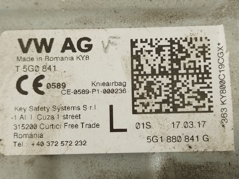 Recambio de airbag delantero izquierdo para seat leon (5f1) 1.6 tdi referencia OEM IAM 5G1880841G  