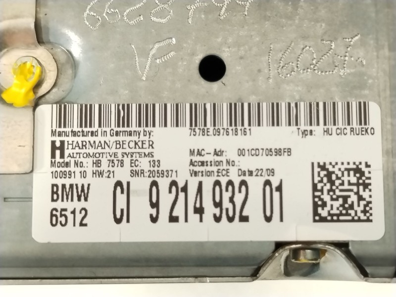 Recambio de sistema navegacion gps para bmw 3 coupé (e92) 320 i referencia OEM IAM 65129214932  