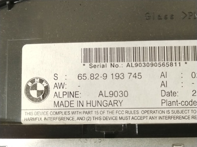 Recambio de pantalla multifuncion para bmw 3 coupé (e92) 320 i referencia OEM IAM 65829193745  