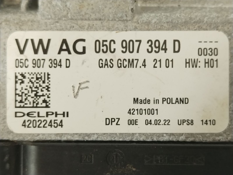 Recambio de centralita motor uce para seat arona (kj7, kjp) 1.0 tsi referencia OEM IAM 05C907394D 42022454 