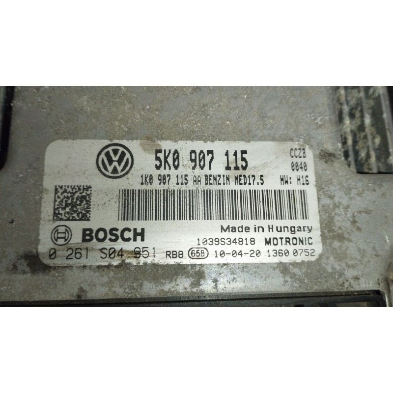Recambio de centralita motor uce para volkswagen golf vi (5k1) 2.0 gti referencia OEM IAM 5K0907115 0261S04951 