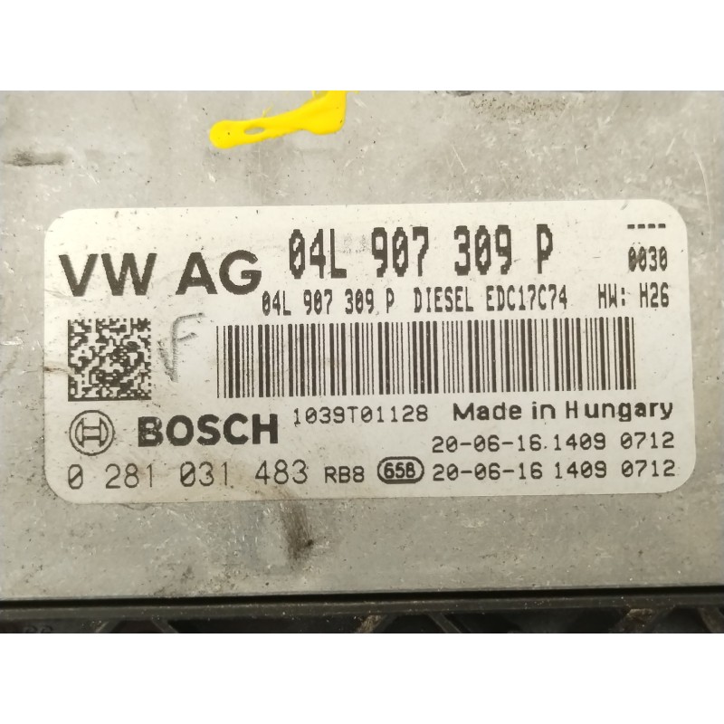 Recambio de centralita motor uce para audi q3 (f3b) 40 tdi quattro referencia OEM IAM 04L907309P 04L906027G 0281031483