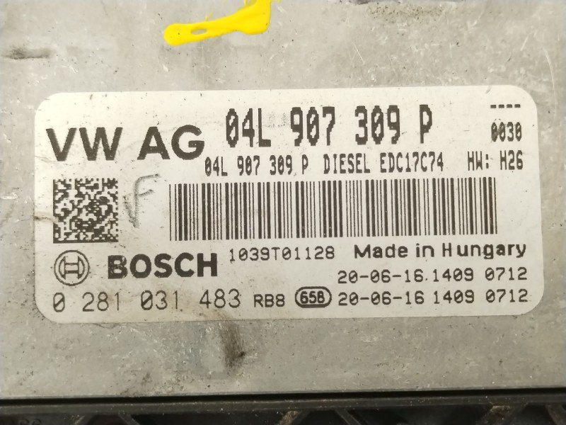 Recambio de centralita motor uce para audi q3 (f3b) 40 tdi quattro referencia OEM IAM 04L907309P 04L906027G 0281031483