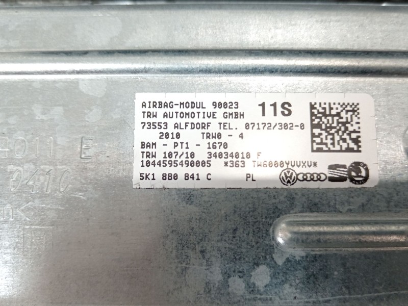 Recambio de kit airbag para volkswagen golf vi (5k1) 2.0 gti referencia OEM IAM 1K1857003 5K0880201G 5K0959655D