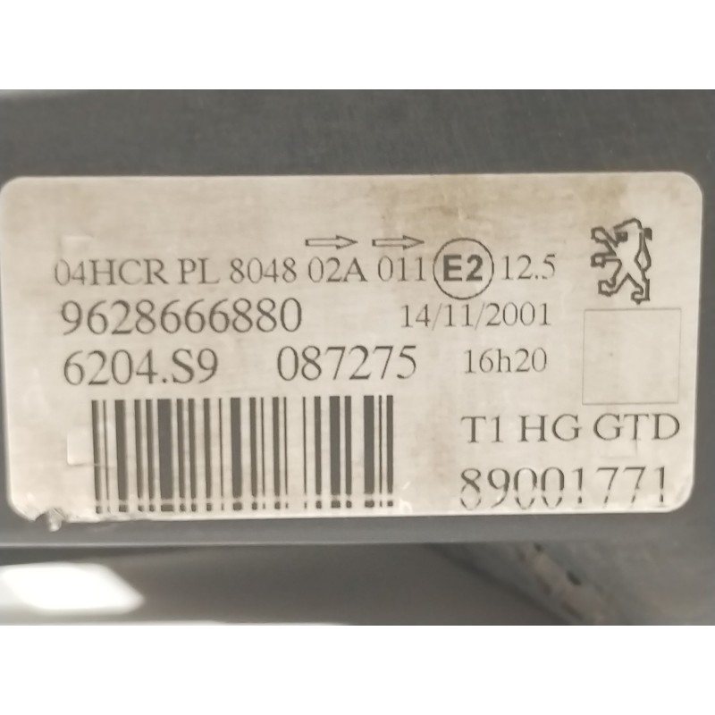 Recambio de faro izquierdo para peugeot 206 hatchback (2a/c) 1.6 16v referencia OEM IAM 9628666880 6204S9 89001771