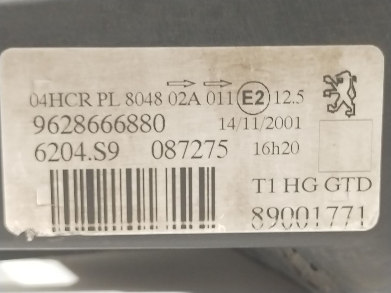 Recambio de faro izquierdo para peugeot 206 hatchback (2a/c) 1.6 16v referencia OEM IAM 9628666880 6204S9 89001771
