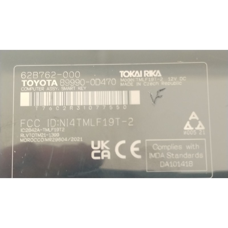Recambio de modulo electronico para toyota yaris (_p21_, _pa1_, _ph1_) 1.5 hybrid (mxph11) referencia OEM IAM 899900D470 62B7620