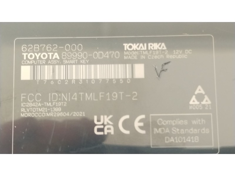 Recambio de modulo electronico para toyota yaris (_p21_, _pa1_, _ph1_) 1.5 hybrid (mxph11) referencia OEM IAM 899900D470 62B7620