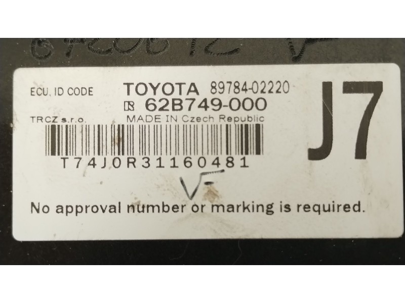 Recambio de modulo electronico para toyota yaris (_p21_, _pa1_, _ph1_) 1.5 hybrid (mxph11) referencia OEM IAM 8978402220 62B7490
