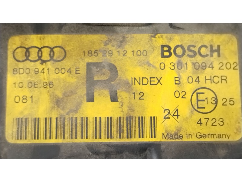 Recambio de faro derecho para audi a4 b5 (8d2) 1.8 t referencia OEM IAM 8D0941004E  