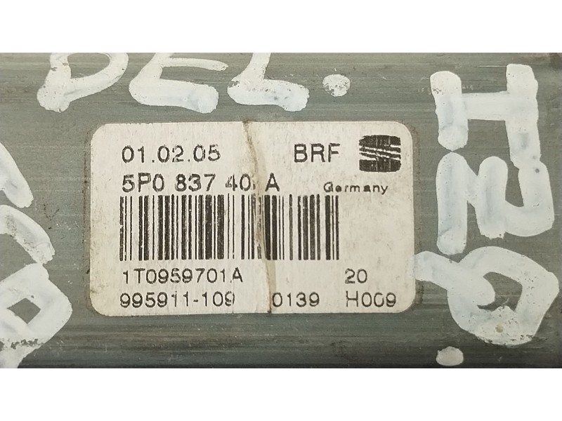 Recambio de motor elevalunas delantero izquierdo para seat altea xl (5p5) freetrack referencia OEM IAM 1T0959701AD 1K0959793D 