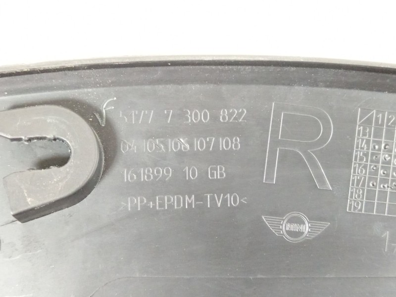 Recambio de aletin trasero derecho para mini mini (f56) cooper d referencia OEM IAM 51777300822  