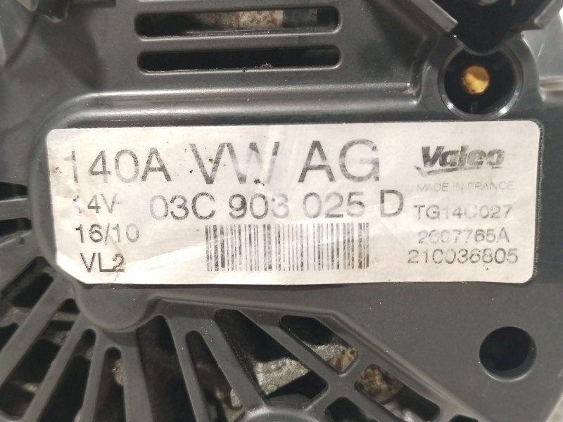 Recambio de alternador para seat altea (5p1) 1.4 tsi referencia OEM IAM 03C903025D TG14C027 