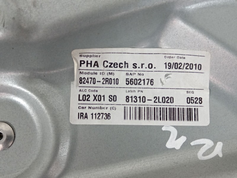 Recambio de elevalunas delantero izquierdo para hyundai i30 (fd) 1.4 referencia OEM IAM 824702R010 824502R000 824712R000