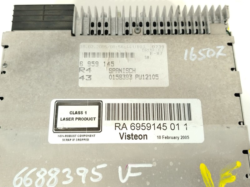 Recambio de sistema audio / radio cd para bmw 1 (e87) 118 d referencia OEM IAM 6959145 6959145011 