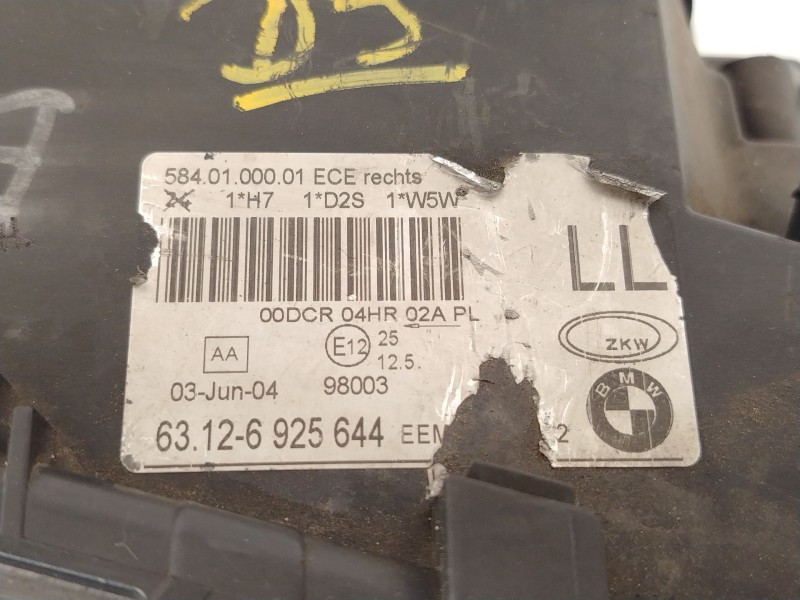 Recambio de faro derecho para bmw 3 (e46) 330 d referencia OEM IAM 63126925644 69256479 5840100001