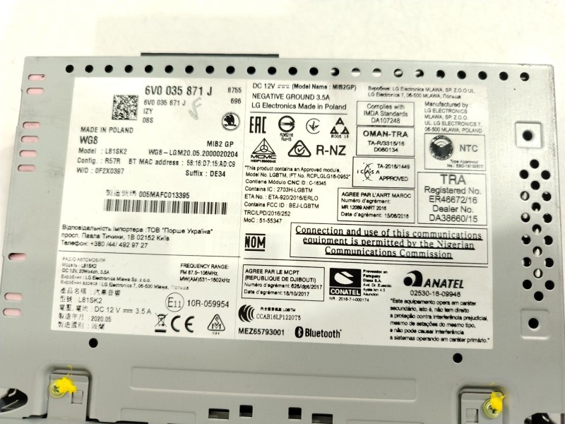 Recambio de sistema audio / radio cd para skoda fabia combi active referencia OEM IAM 6V0035871J 6V0035871JIZY 