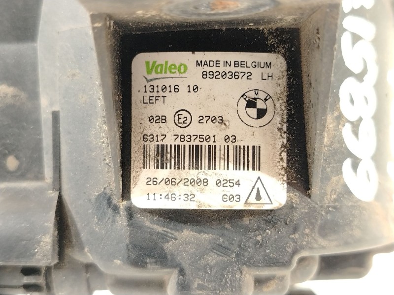 Recambio de faro antiniebla izquierdo para bmw 1 (e81) 120 d referencia OEM IAM 63177837501 89203672 