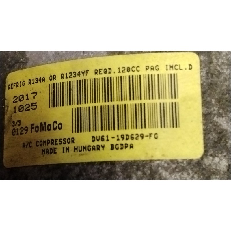 Recambio de compresor aire acondicionado para ford focus iv (hn) 1.0 ecoboost referencia OEM IAM DV6119D629FG  