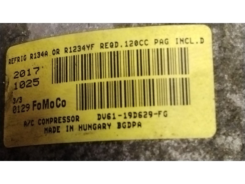 Recambio de compresor aire acondicionado para ford focus iv (hn) 1.0 ecoboost referencia OEM IAM DV6119D629FG  