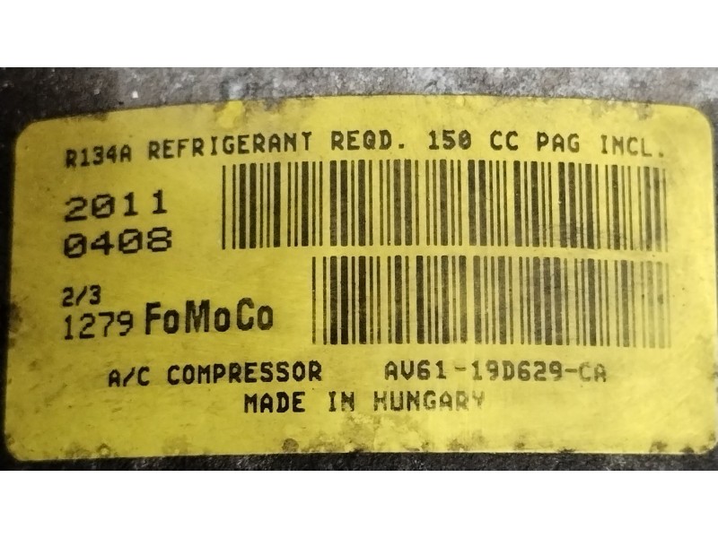 Recambio de compresor aire acondicionado para ford focus iii sedán 1.6 ti referencia OEM IAM AV6119D629CA  