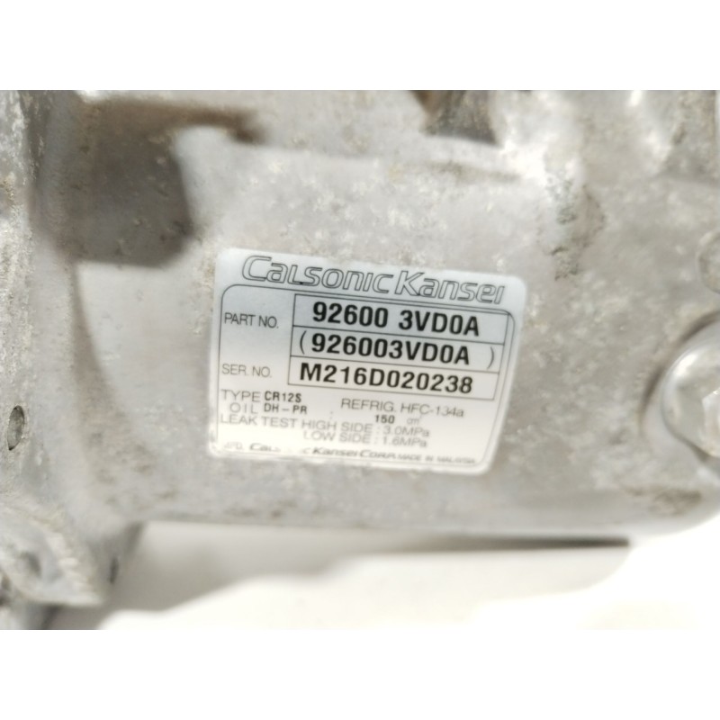 Recambio de compresor aire acondicionado para nissan juke (f15) 1.5 dci referencia OEM IAM 926003VD0A M216D020238 926003VD0A