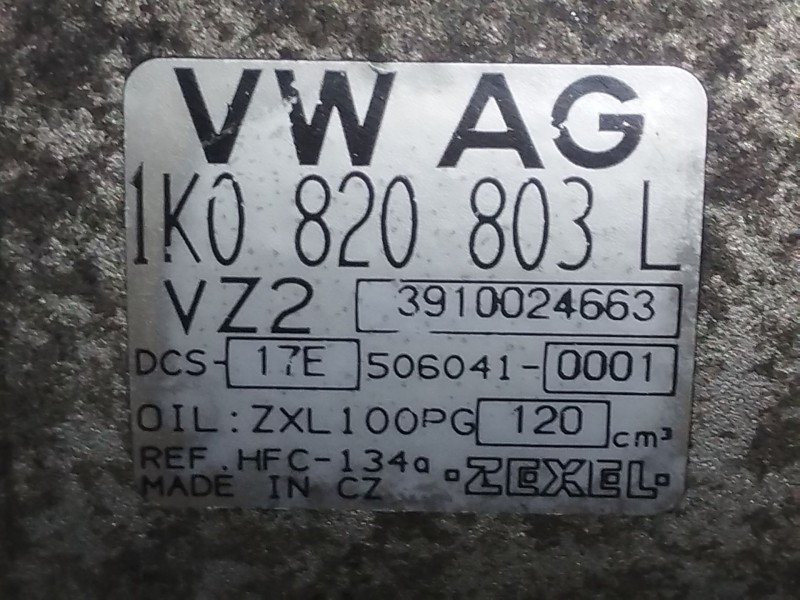 Recambio de compresor aire acondicionado para audi a3 (8p1) 2.0 tdi 16v referencia OEM IAM 1K0820803L  