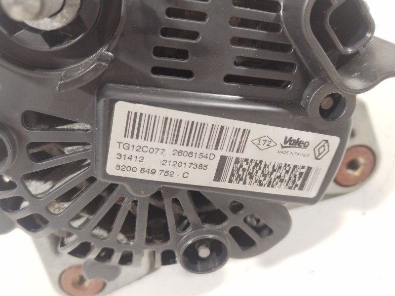 Recambio de alternador para renault scénic iii (jz0/1_) 1.2 tce referencia OEM IAM 8200849752C 8200849752 TG12C077