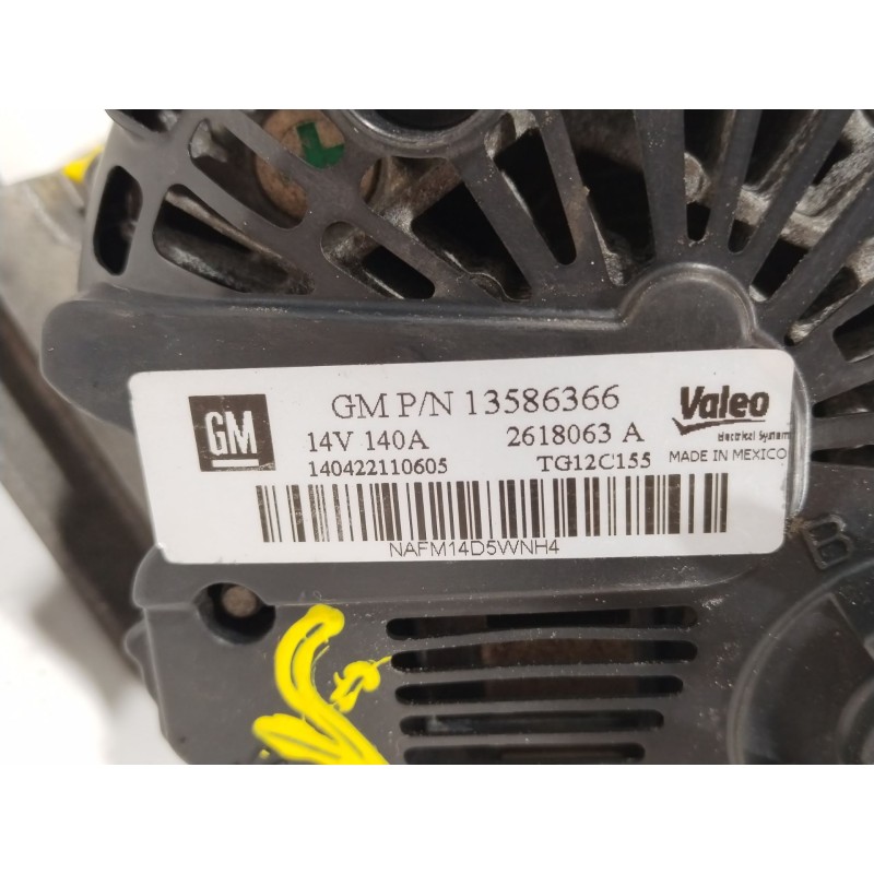 Recambio de alternador para opel astra j (p10) 1.6 cdti (68) referencia OEM IAM 13586366 TG12C155 2618063A