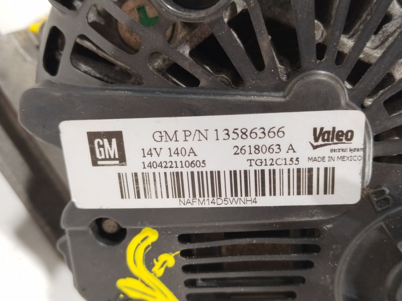 Recambio de alternador para opel astra j (p10) 1.6 cdti (68) referencia OEM IAM 13586366 TG12C155 2618063A