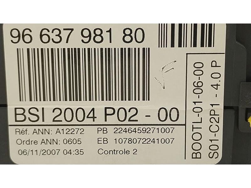 Recambio de caja reles / fusibles para peugeot 308 i (4a_, 4c_) 1.6 16v referencia OEM IAM 9663798180 BSI2004P0200 