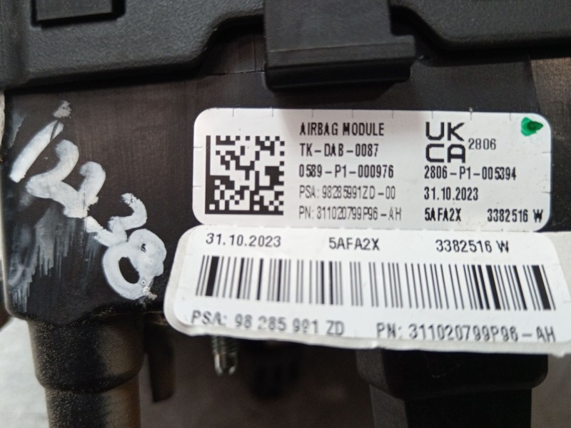 Recambio de kit airbag para peugeot traveller autobús (v_) 2.0 bluehdi 145 referencia OEM IAM 98081684ZD 9823741280 98285991ZD