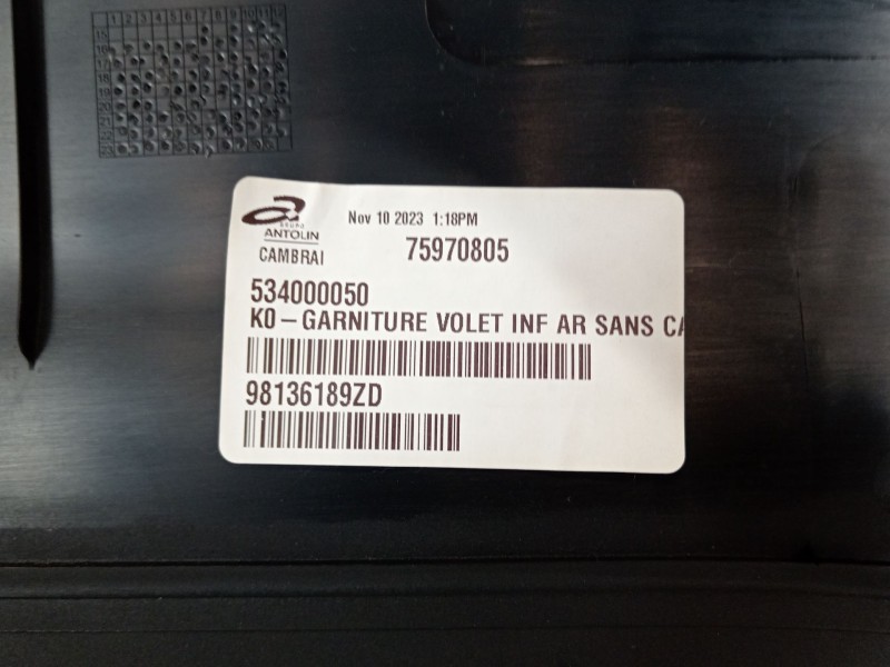 Recambio de guarnecido porton trasero para peugeot traveller autobús (v_) 2.0 bluehdi 145 referencia OEM IAM 98136189ZD  