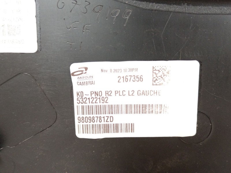 Recambio de guarnecido puerta trasera izquierda para peugeot traveller autobús (v_) 2.0 bluehdi 145 referencia OEM IAM 98098781Z