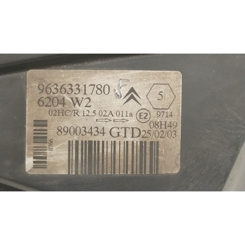 Recambio de faro izquierdo para citroën saxo (s0, s1) 1.5 d referencia OEM IAM 6204W2 963631780 89003434