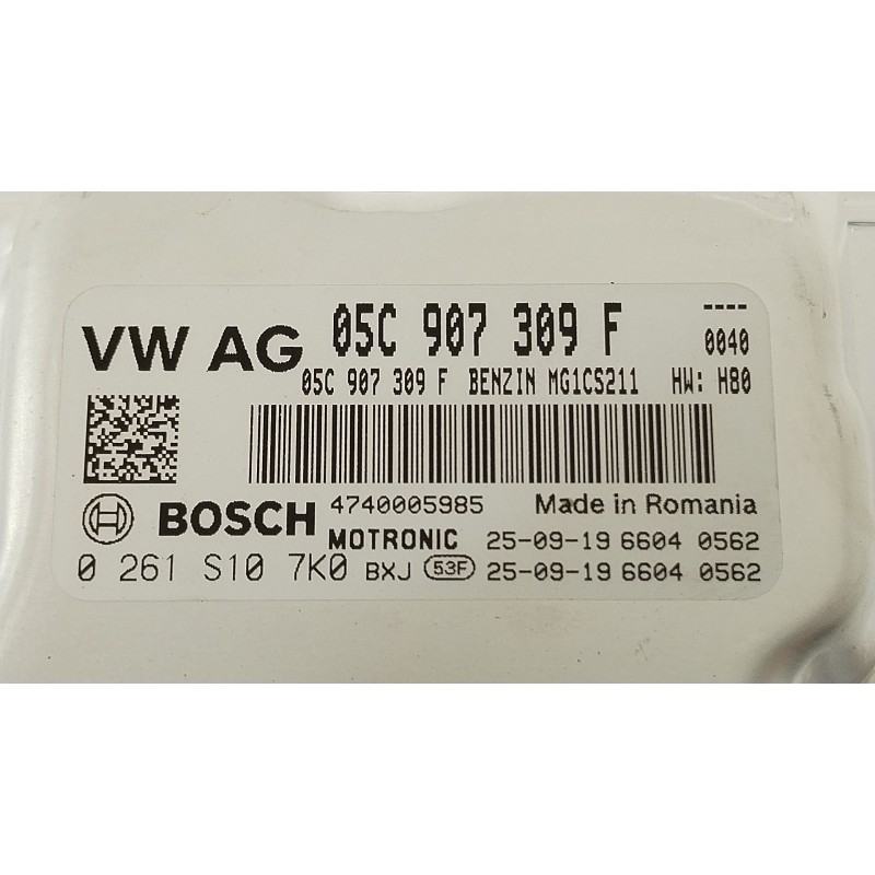 Recambio de centralita motor uce para seat arona (kj7, kjp) 1.0 tgi referencia OEM IAM 05C907309F 0261S107K0 