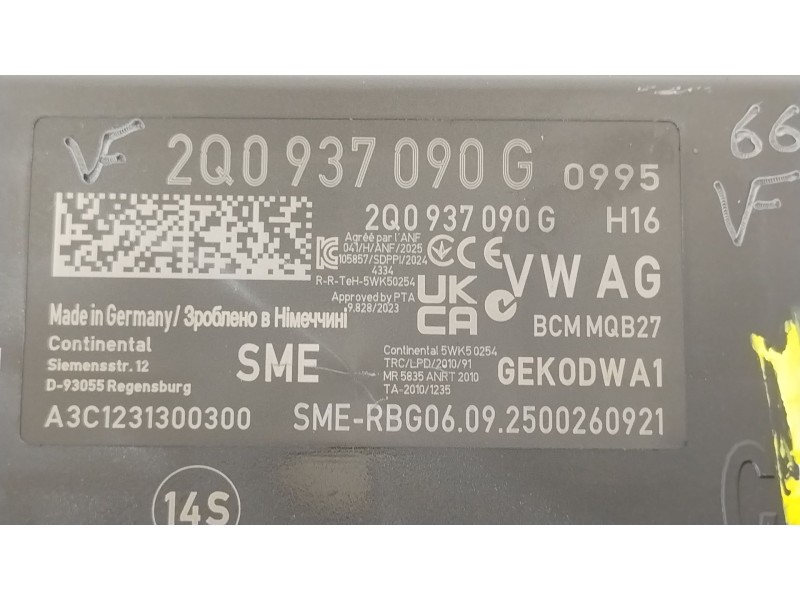 Recambio de modulo electronico para seat arona (kj7, kjp) 1.0 tgi referencia OEM IAM 2Q0937090C  