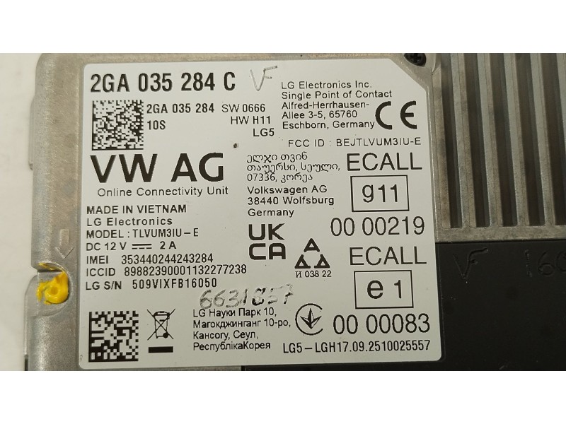 Recambio de modulo electronico para seat arona (kj7, kjp) 1.0 tgi referencia OEM IAM 2GA035284C 2GA035284 